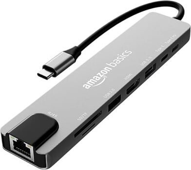 Amazon Basics USB-C Hub Dock 8-in-1 – Fast & Powerful