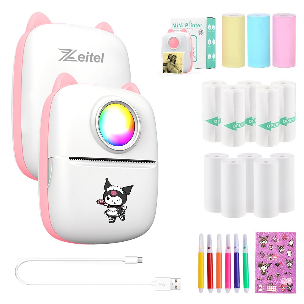 ZEITEL Mini Bluetooth Thermal Printer – Portable, Wireless