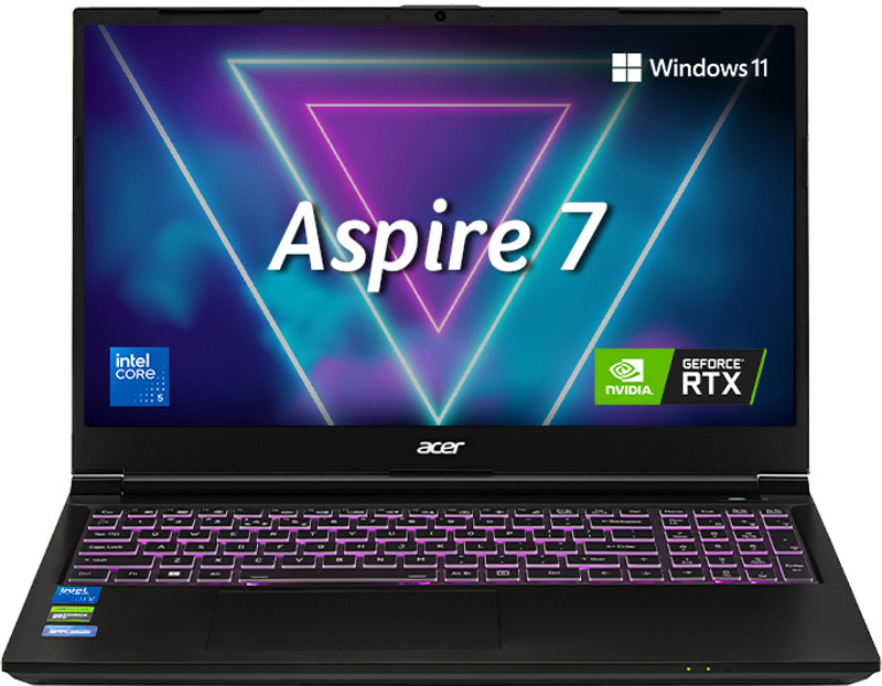 Acer Aspire 7(i5 14th Gen) Intel Core 5 210H - (16 GB/512 GB SSD/Windows 11 Home/6 GB Graphics/NVIDIA GeForce RTX 3050) A715-79G Gaming Laptop(15.6 inch, Flame Black, 1.99 kg, With MS Office)