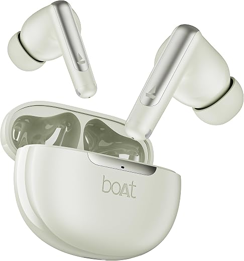 boAt Airdopes 141 Elite ANC, ANC(~35dB), 4Mics ENx Tech, 42H Battery, Fast Charge,Stream Ad Free Music via App Support, IPX5, Bluetooth Earbuds, TWS Ear Buds Wireless Earphones with mic (White)