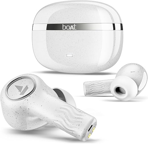 boAt Nirvana Ion ANC, Active Noise Cancellation(~32dB), 120Hrs Battery, App Support, Crystal Bionic Sound, 4Mics ENx, v5.3 Bluetooth Earbuds, TWS Ear Buds Wireless Earphones with mic (Quartz White)