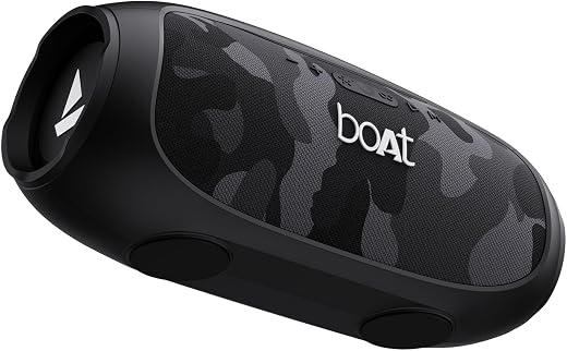 boAt Stone 1800 Bluetooth Speaker w/ 90 W RMS Sound, RGB LEDs, EQ Modes, IPX6,BT v5.3,Multi- Compatibility– Aux&USB, Playback time Up to 5 Hours & Type C Charging(Camo Black)
