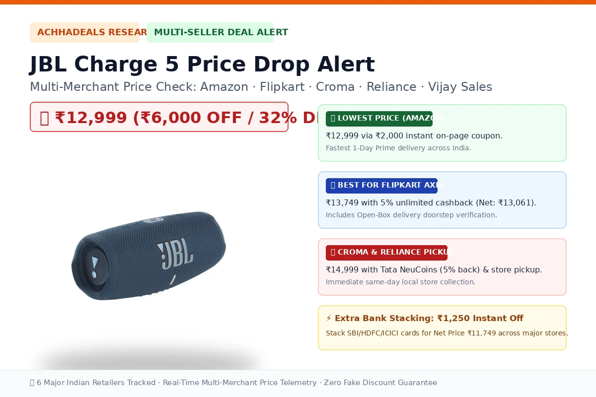 JBL Charge 5 Price Drop Alert India Multi-Seller Comparison 2026