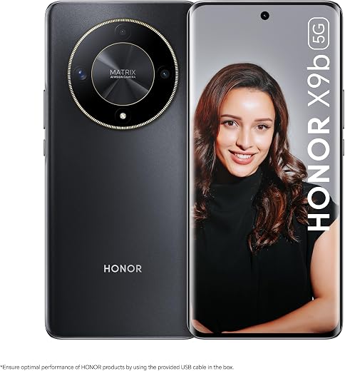 HONOR X9b 5G (Midnight Black, 8GB + 256GB) | India's First Ultra-Bounce Anti-Drop Curved AMOLED Display | 5800mAh Battery | 108MP Primary Camera | Without Charger
