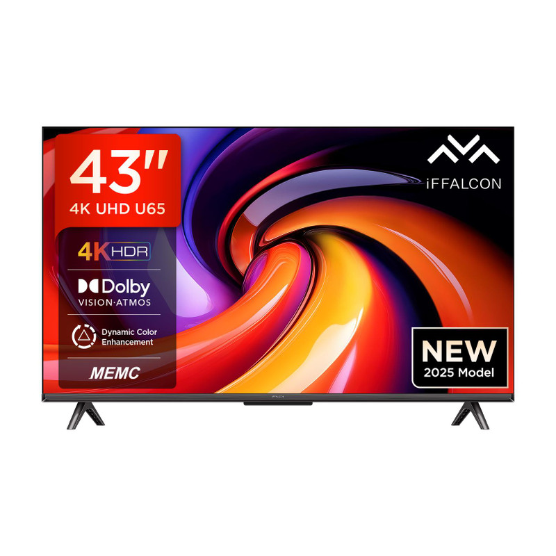iFFALCON U65 108 cm (43 inch) Ultra HD (4K) LED Smart Google TV with MEMC | Dolby Vision-Atmos | HVA Panel & Metallic Bezel-Less(43U65)