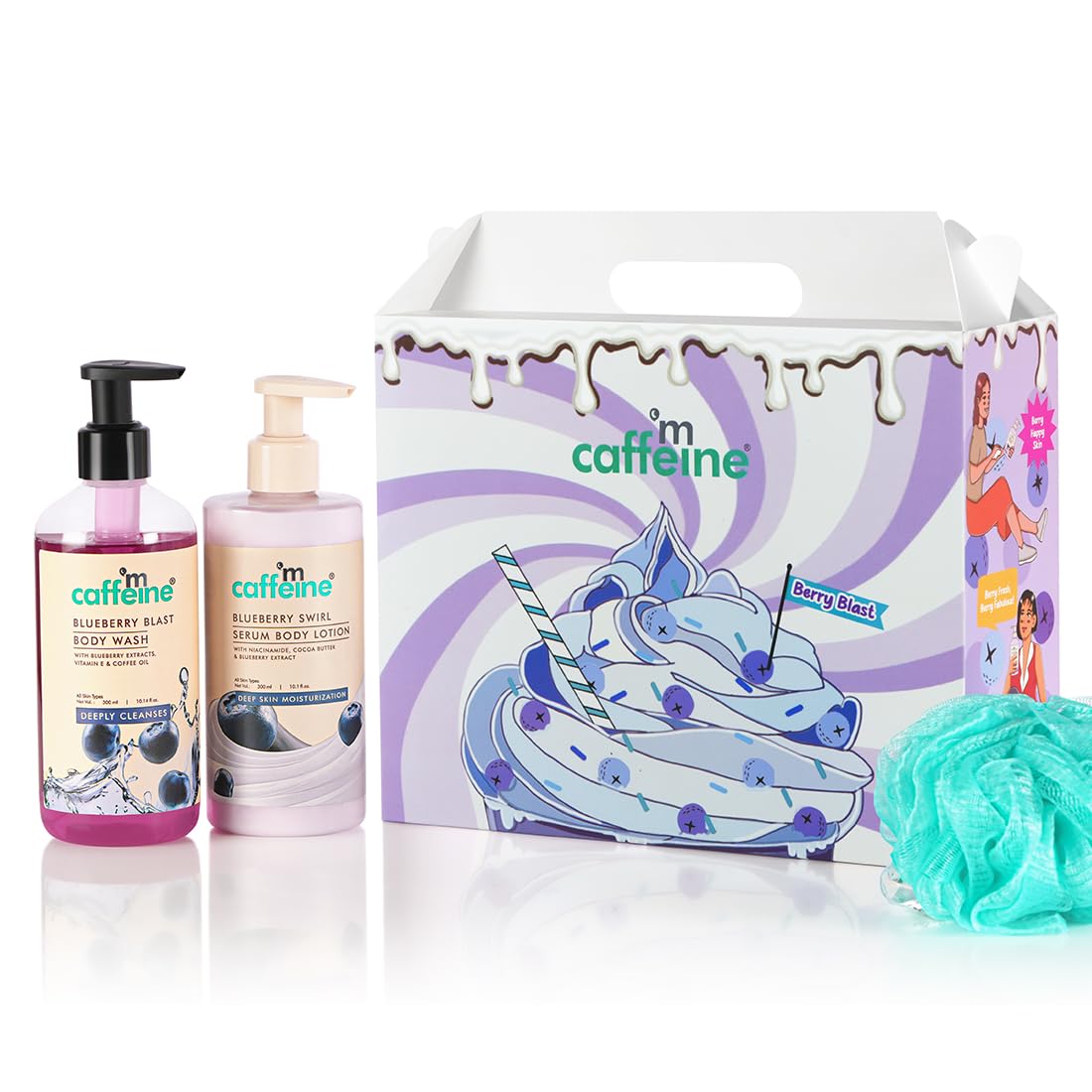 mCaffeine Milky Coffee Brew Valentine Gift Set | Gift Kit for Birthday, Anniversary, him/her | 4 Signature Products: Face Wash, Scrub, Moisturizer & Bath Soap for Cleansing, Exfoliating, Nourishing | Special Unisex Festive Gifts for Men & Women