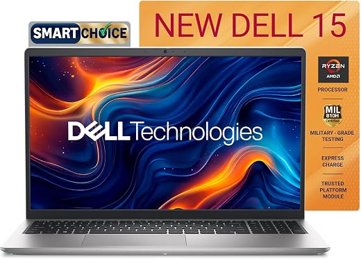 New Dell 15 Laptop, 15.6- Inches FHD 120Hz 250 nits, AMD Ryzen R7-7730U, 16GB DDR4, 512 SSD, AMD Radeon Graphics, Standard Keyboard, Win 11+Office H&S 2024, Platinum Silver, Thin & Light- 1.63 Kg