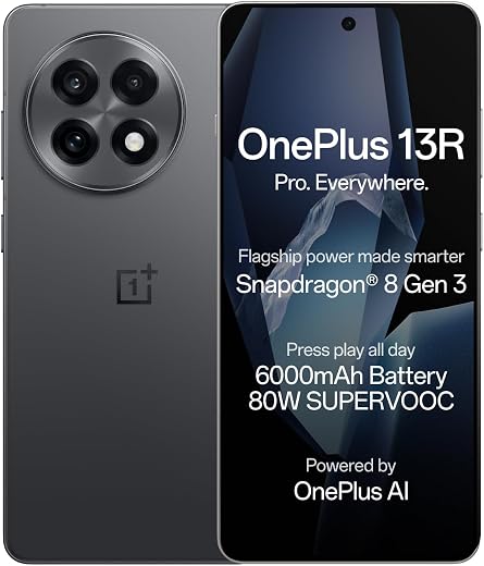OnePlus 13R | Smarter with OnePlus AI (12GB RAM, 256GB Storage Nebula Noir)