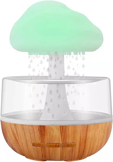 Rain Cloud Humidifier Ultrasonic Mist Maker diffuser for home Fog Generator Aroma Lamp for Oils humidifier for room Mushroom Diffuser Raindrop Sound Night Light