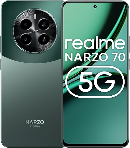 realme NARZO 70 5G (Forest Green,8GB RAM, 128GB Storage | Dimensity 7050 5G Chipset | 120Hz AMOLED Display | 50MP Primary Camera | 45W Charger in The Box