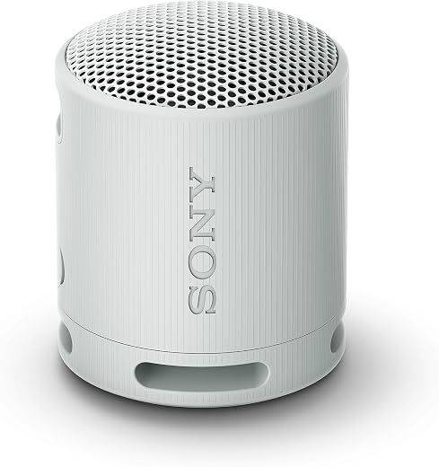 Sony SRS-XB100 Wireless Bluetooth Portable Lightweight Super-Compact Travel Speaker, Extra-Durable IP67 Waterproof & Dustproof, 16 Hrs Batt, Versatile Strap, Extra Bass & Hands-Free Calling-Gray