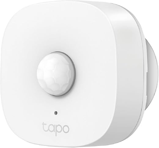 TP-Link Tapo T100 120° PIR Smart Motion Sensor with Motion-Activated Light, Energy Saving, Battery-Powered, Real-Time Notifications, Device Sharing