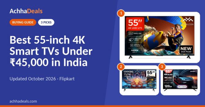 Best 55-inch 4K Smart TVs Under ₹45,000 in India (October 2026)