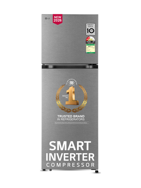 LG 251 L Frost Free Double Door 2 Star Convertible Refrigerator with Convertible, Smart Mode, Multi Air Flow, Deodorizer, Fresh Zone, Works Without Stabilizer, Inverter Compressor, Auto connect & 2026 Model(Dazzle Steel, GLT2526XWDS)