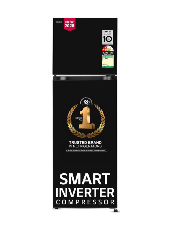 LG 276 L Frost Free Double Door 2 Star Convertible Refrigerator with Convertible, Smart Mode, Multi Air Flow, Deodorizer, Works Without Stabilizer, Inverter Compressor, Auto connect & 2026 Model(Onyx Black, GLT2826XWOB)