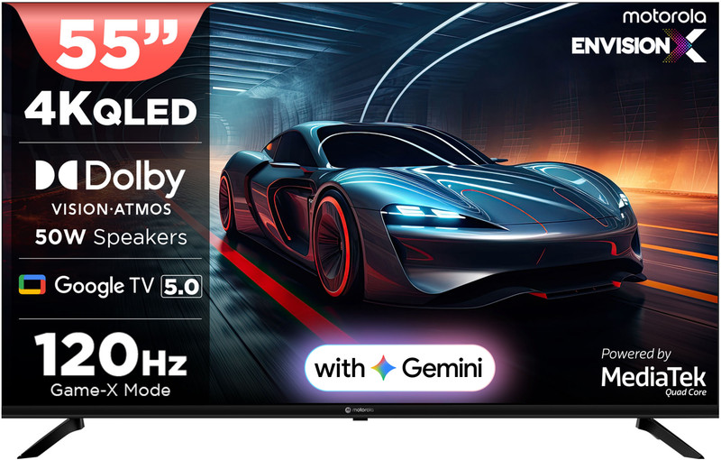 MOTOROLA 140 cm (55 inch) QLED Ultra HD (4K) Smart Google TV 2026 Edition(55UHDGQMGBNQ)