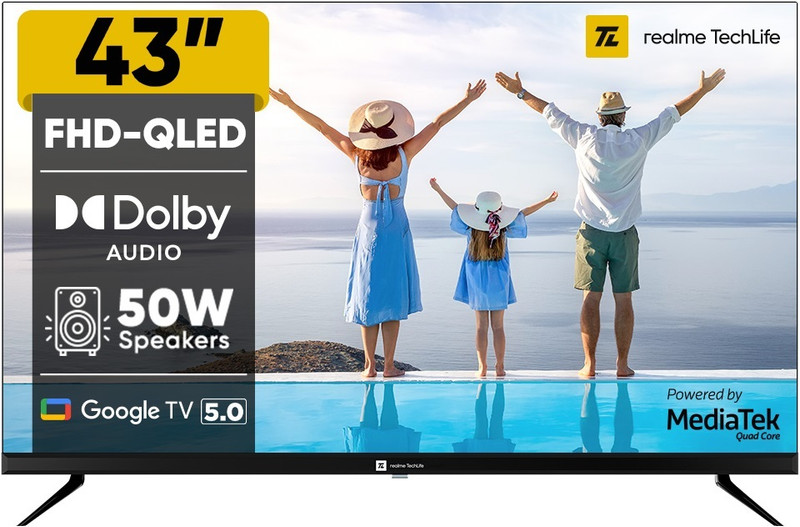 realme TechLife 109 cm (43 inch) QLED Full HD Smart Google TV 2026 Edition(43FHDGQRGHMQ)
