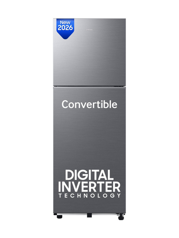 Samsung 236 L Frost Free Double Door 3 Star Refrigerator with Convertible, Digital Inverter, 2026 Model(REFINED INOX, RT40H28U3THL)