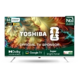 Toshiba 139 cm (55 inches) E350SP Series 4K Ultra HD Smart LED Google at ₹39990 — 39% Off