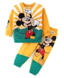Buy Babyhug Disney Cotton Knit Full Sleeves T-Shirt & Lounge Pants Set With Mickey Mouse Graphics – Yellow for Boys (6-9 Months) Online in India, Shop at FirstCry.com – 17844550